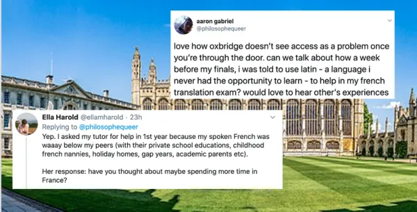 Ces 10 tweets montrent que l'accès est un problème même une fois que vous êtes arrivé à Oxbridge