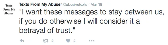 Hovoril som so ženou, ktorá stojí za twitterovým účtom „Texts From My Abuser“.