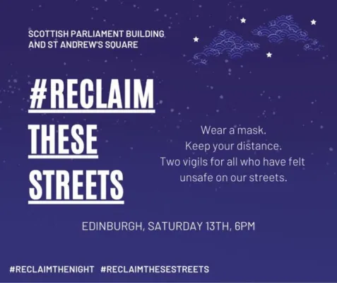 Veillées ‘#ReclaimTheseStreets’ d’Édimbourg organisées samedi soir